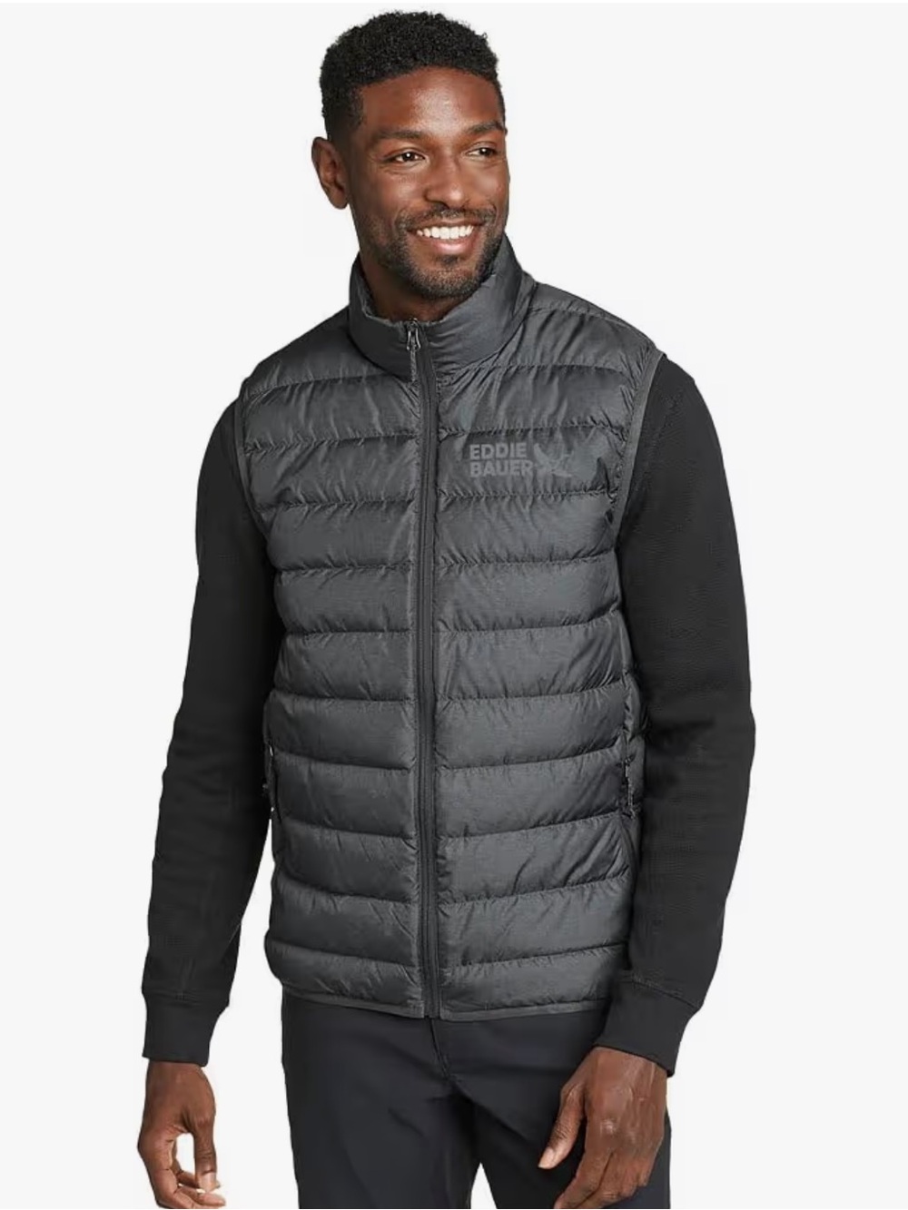 Eddie Bauer Men's size Medium CirrusLite Down Vest Dark Gray Hiking Winter Fall